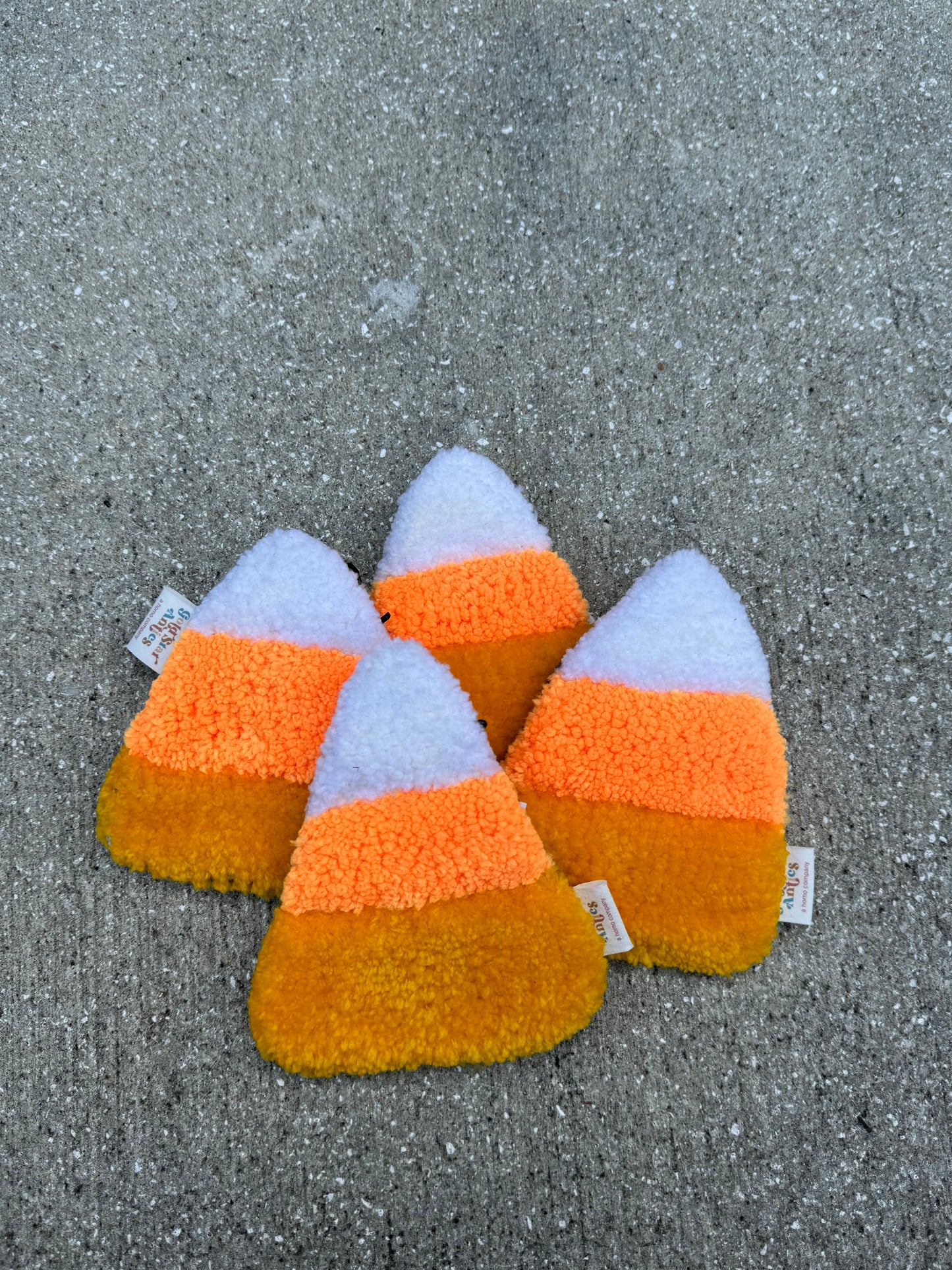 Neon Candy Corn Mug Rugs